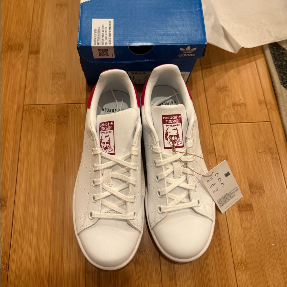 Adidas kids White and Pink Sneakers